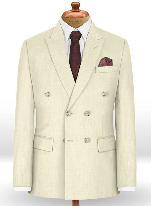 Napolean Light Beige Wool Jacket - StudioSuits