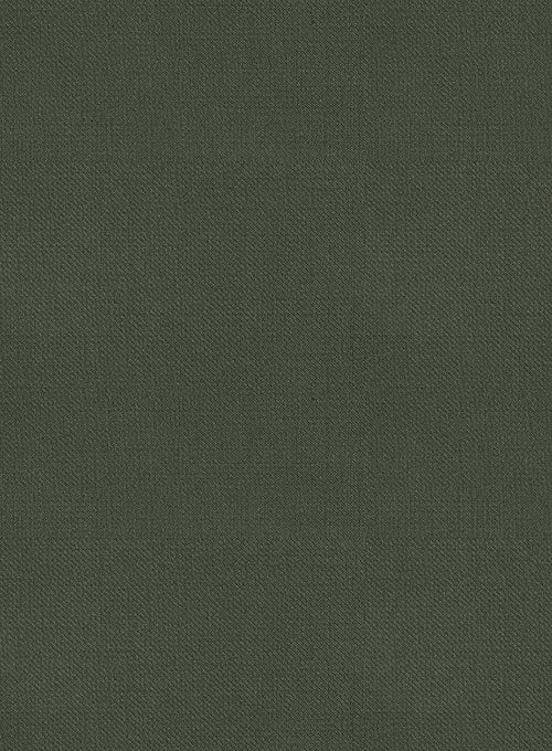 Napolean Military Green Wool Pants - StudioSuits