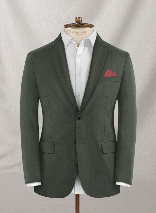 Napolean Military Green Wool Suit - StudioSuits
