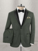 Napolean Military Green Wool Tuxedo Suit - StudioSuits