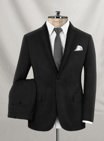 Napolean York Black Wool Suit - StudioSuits