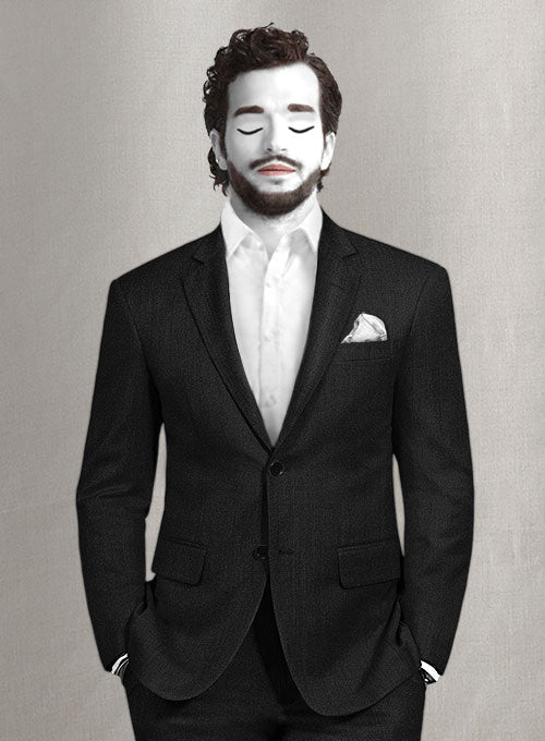 Napolean York Black Wool Suit - StudioSuits