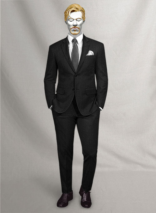 Napolean York Black Wool Suit - StudioSuits