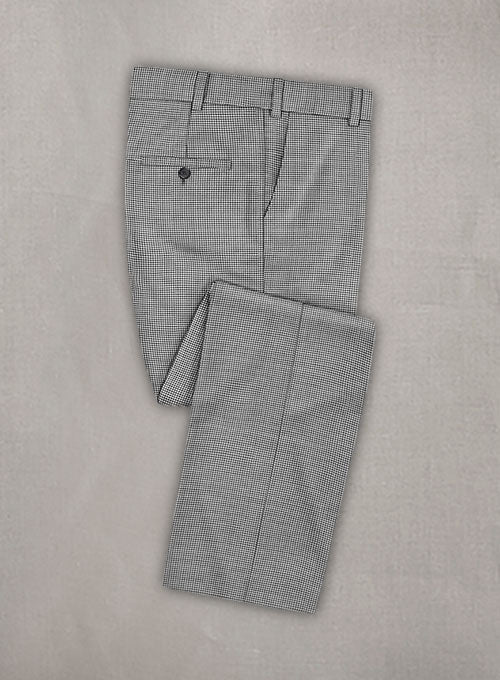 Napolean Mini Houndstooth White Wool Pants - StudioSuits
