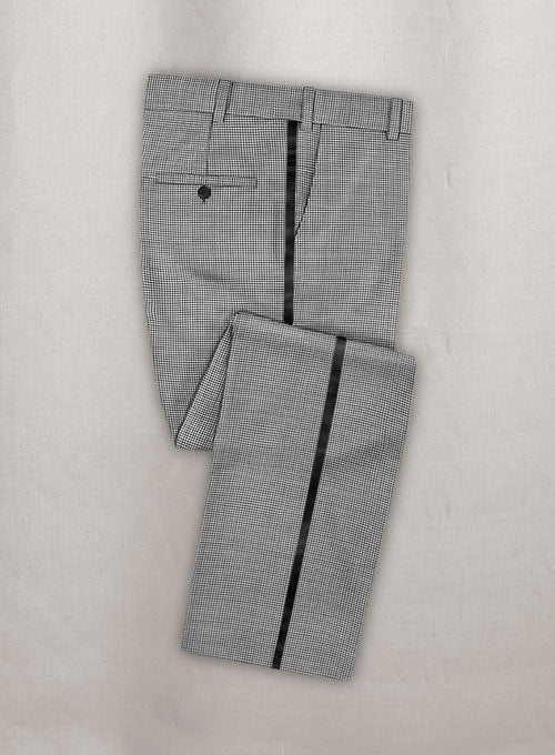 Napolean Mini Houndstooth White Wool Tuxedo Suit - StudioSuits