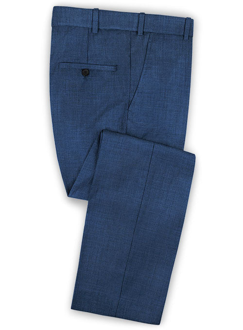 Napolean Nailhead Blue Wool Suit - StudioSuits