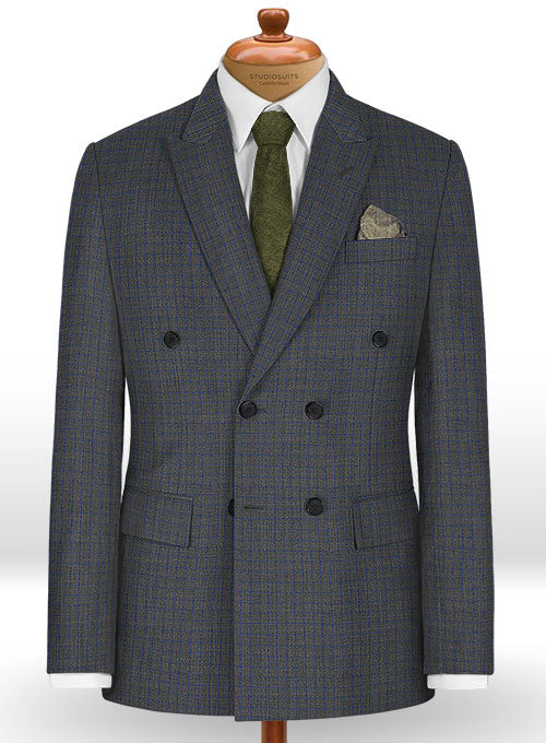 Napolean Nailhead Box Gray Wool Suit - StudioSuits