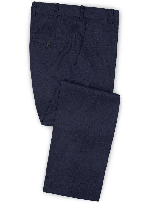 Napolean Navy Blue Wool Pants - StudioSuits