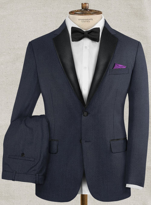 Napolean Navy Blue Wool Tuxedo Suit – StudioSuits