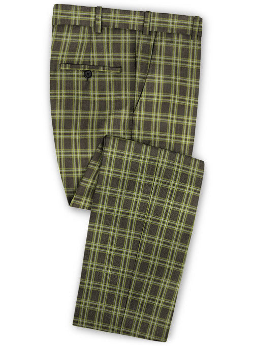 Napolean Poker Green Wool Pants - StudioSuits