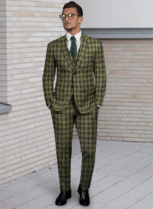 Napolean Poker Green Wool Suit - StudioSuits