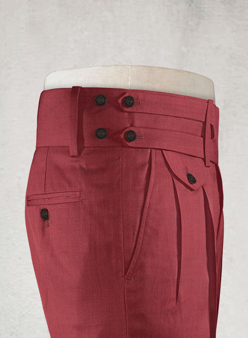Napolean Rosewood Double Gurkha Wool Trousers - StudioSuits