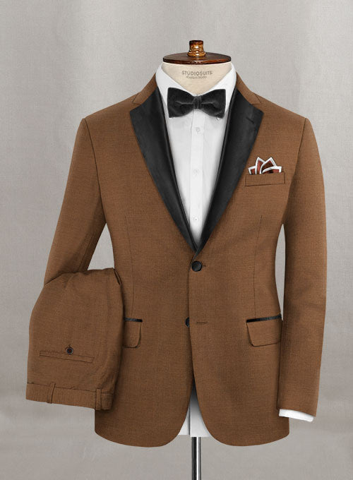 Napolean Rust Wool Tuxedo Suit - StudioSuits