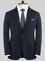 Napolean Self Satin Blue Wool Jacket - StudioSuits