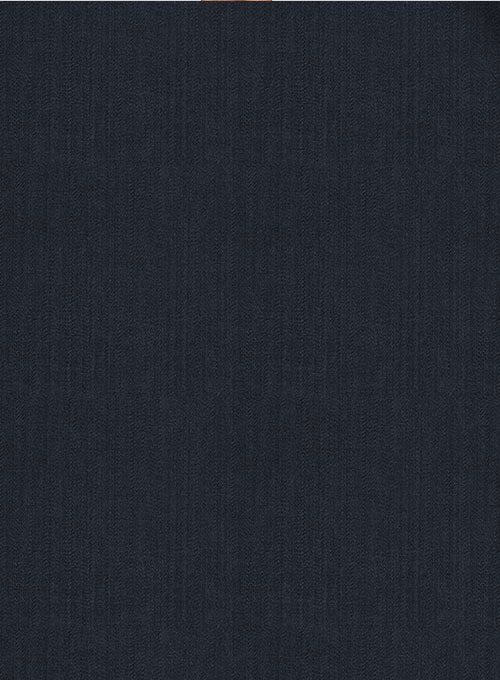 Napolean Self Satin Blue Wool Pants - StudioSuits