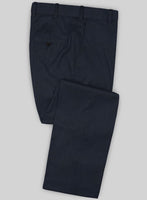 Napolean Self Satin Blue Wool Pants - StudioSuits