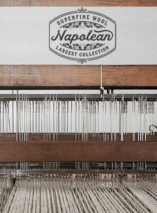 Napolean Self Satin Blue Wool Suit - StudioSuits
