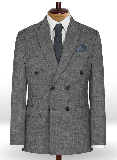 Napolean Sharkskin Gray Wool Jacket - StudioSuits