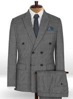 Napolean Sharkskin Gray Wool Suit - StudioSuits