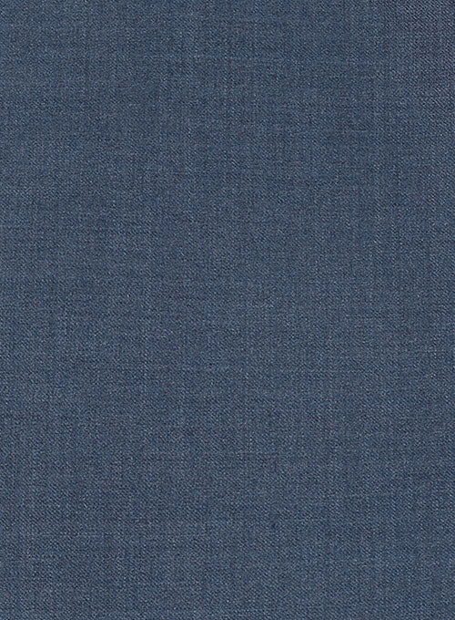 Napolean Slate Blue Wool Ivory Bar Jacket - StudioSuits
