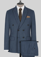 Napolean Slate Blue Wool Suit - StudioSuits