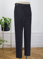 Napolean Stretch Navy Blue Highland Wool Trousers - StudioSuits