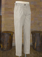 Napolean Stretch Pale Brown Highland Wool Trousers - StudioSuits