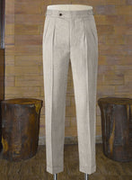 Napolean Stretch Pale Brown Highland Wool Trousers - StudioSuits
