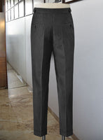 Napolean Stretch Charcoal Highland Wool Trousers - StudioSuits