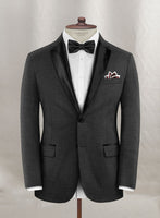Napolean Stretch Charcoal Wool Tuxedo Jacket - StudioSuits