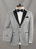 Napolean Stretch Gray Wool Tuxedo Suit - StudioSuits