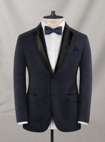 Napolean Stretch Navy Blue Wool Tuxedo Jacket - StudioSuits