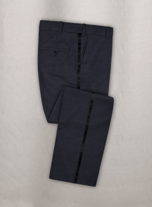 Napolean Stretch Navy Blue Wool Tuxedo Suit - StudioSuits