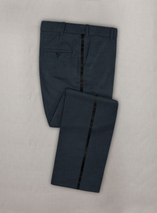 Napolean Stretch Sailor Blue Wool Tuxedo Suit - StudioSuits