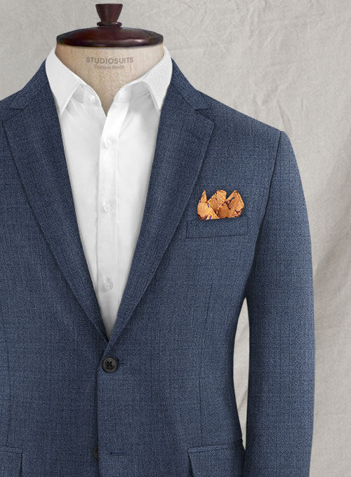 Napolean Stretch Imperial Blue Wool Jacket - StudioSuits