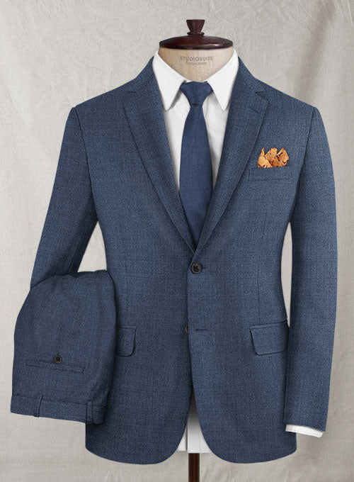 Napolean Stretch Imperial Blue Wool Suit – StudioSuits