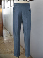 Napolean Stretch Pacific Blue Highland Wool Trousers - StudioSuits