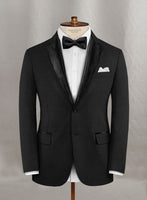 Napolean Stretch Black Wool Tuxedo Jacket - StudioSuits