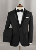 Napolean Stretch Black Wool Tuxedo Suit - StudioSuits