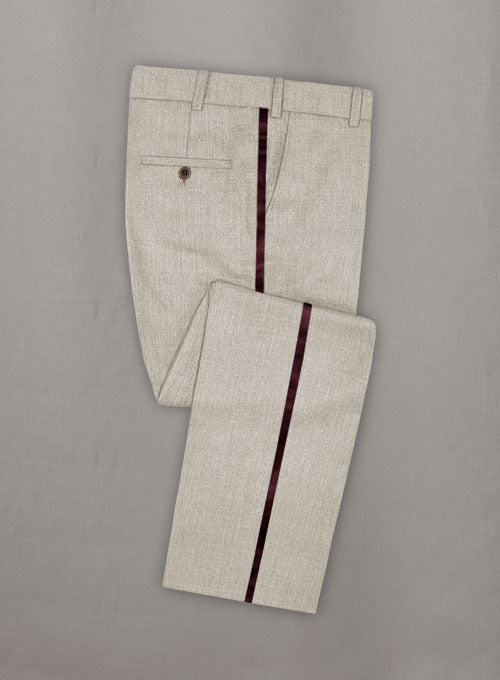 Napolean Stretch Pale Brown Wool Tuxedo Suit - StudioSuits