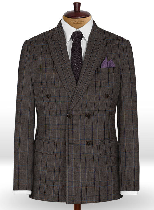 Napolean Strum Gray Brown Wool Suit - StudioSuits