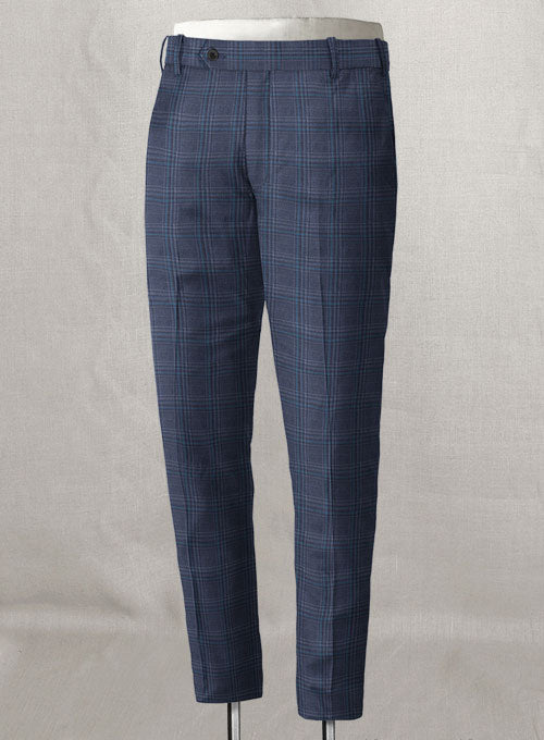 Napolean Tartan Blue Wool Suit - StudioSuits