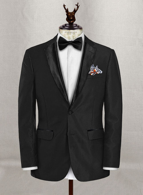 Napolean Twilight Black Wool Tuxedo Jacket - StudioSuits