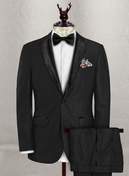 Napolean Twilight Black Wool Tuxedo Suit - StudioSuits