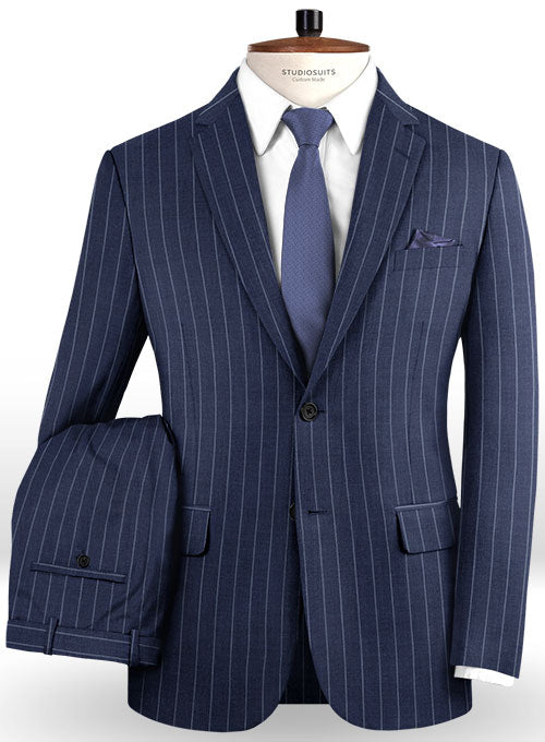 Napolean West Blue Wool Suit - StudioSuits