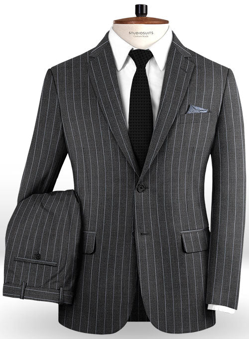 Napolean West Charcoal Wool Suit - StudioSuits