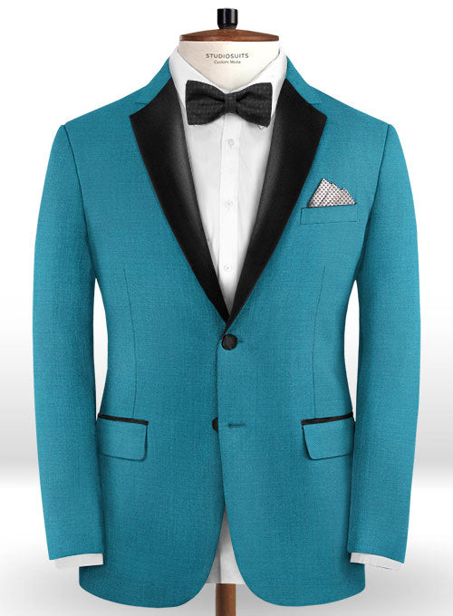Napolean Yale Blue Wool Tuxedo Suit - StudioSuits