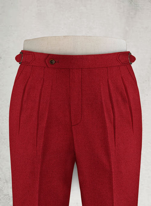 Naples Red Highland Tweed Trousers - StudioSuits