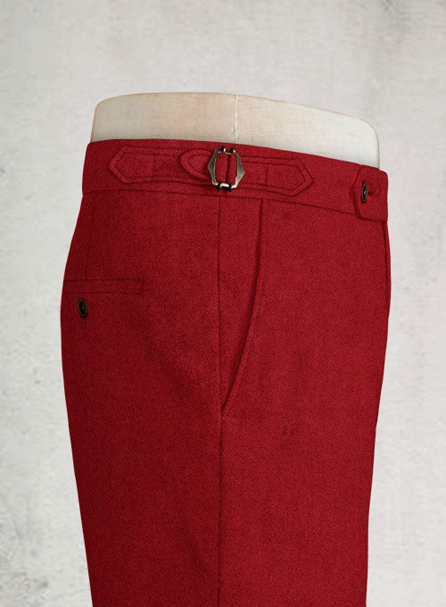 Naples Red Highland Tweed Trousers - StudioSuits