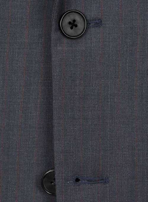 Napolean Roman Blue Stripes Wool Suit - StudioSuits